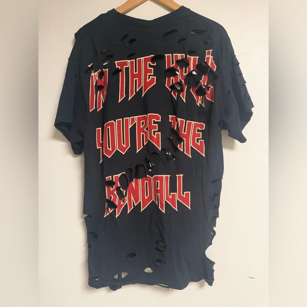 Kylie Jenner Distressed Black Women's Top